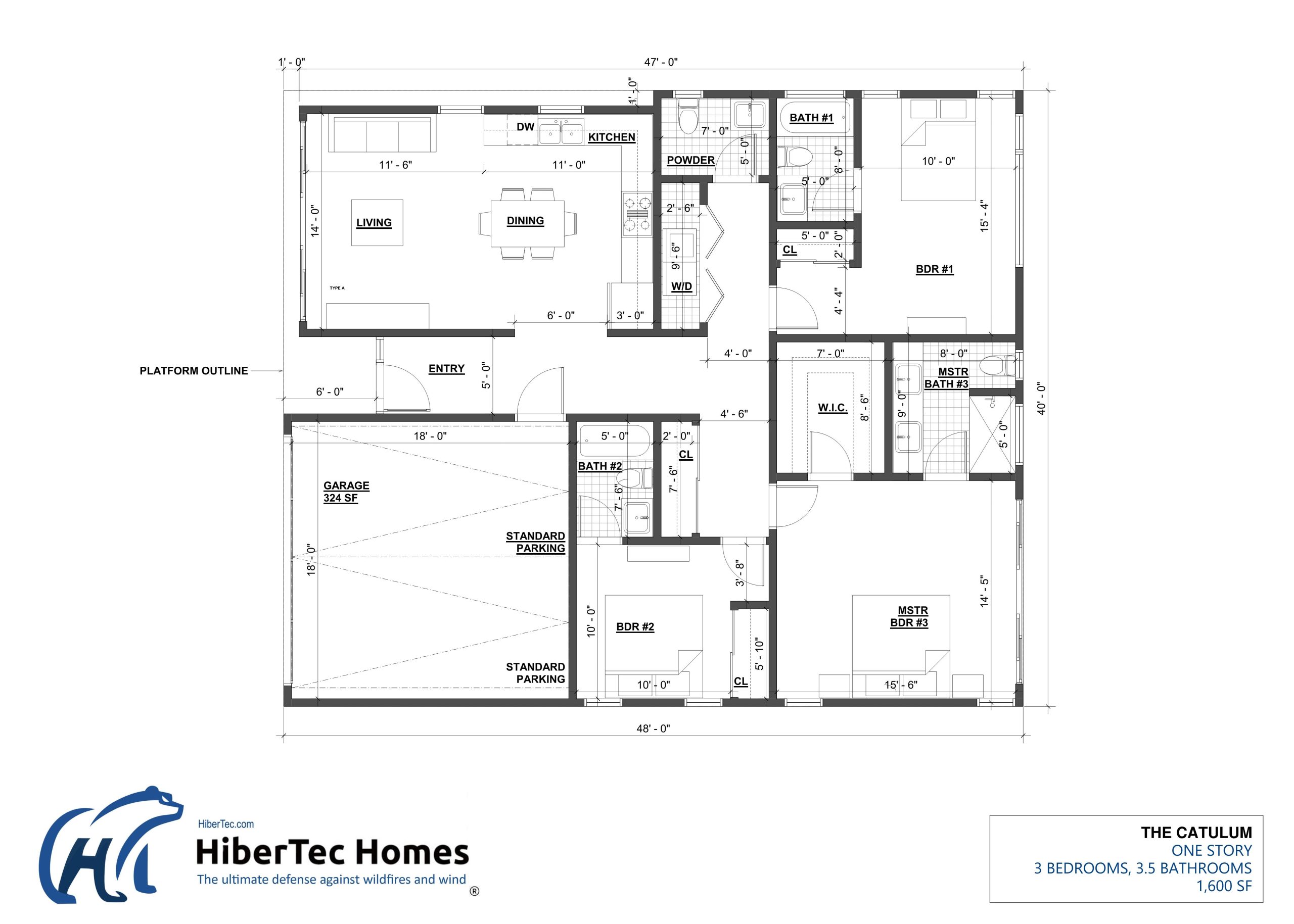 The Catulum floor plan - Single-Story, 1,600 SF