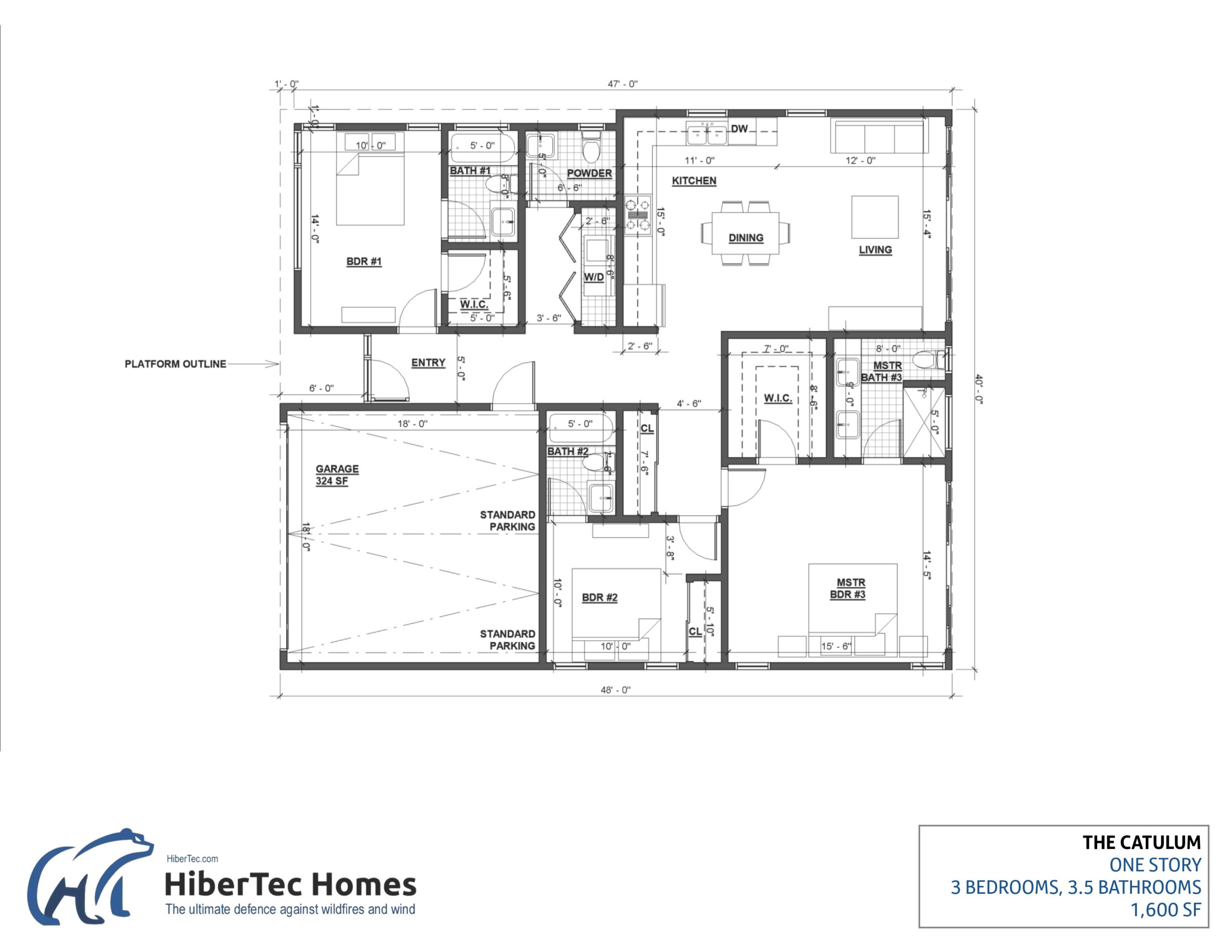 The Catulum floor plan — Single-Story, 1,600 SF