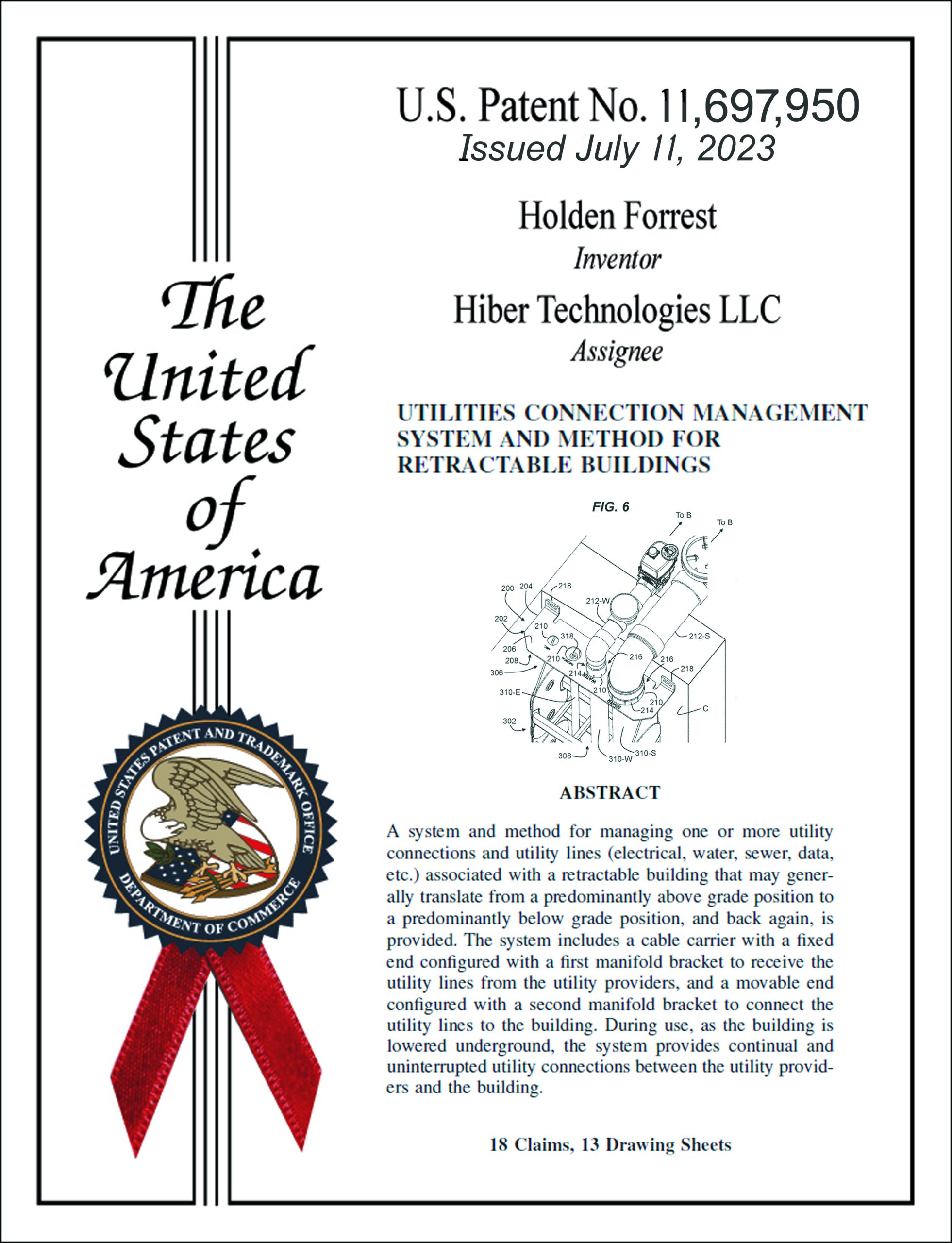 U.S. Patent No. 11,697,950 - Utilities Connection Management System