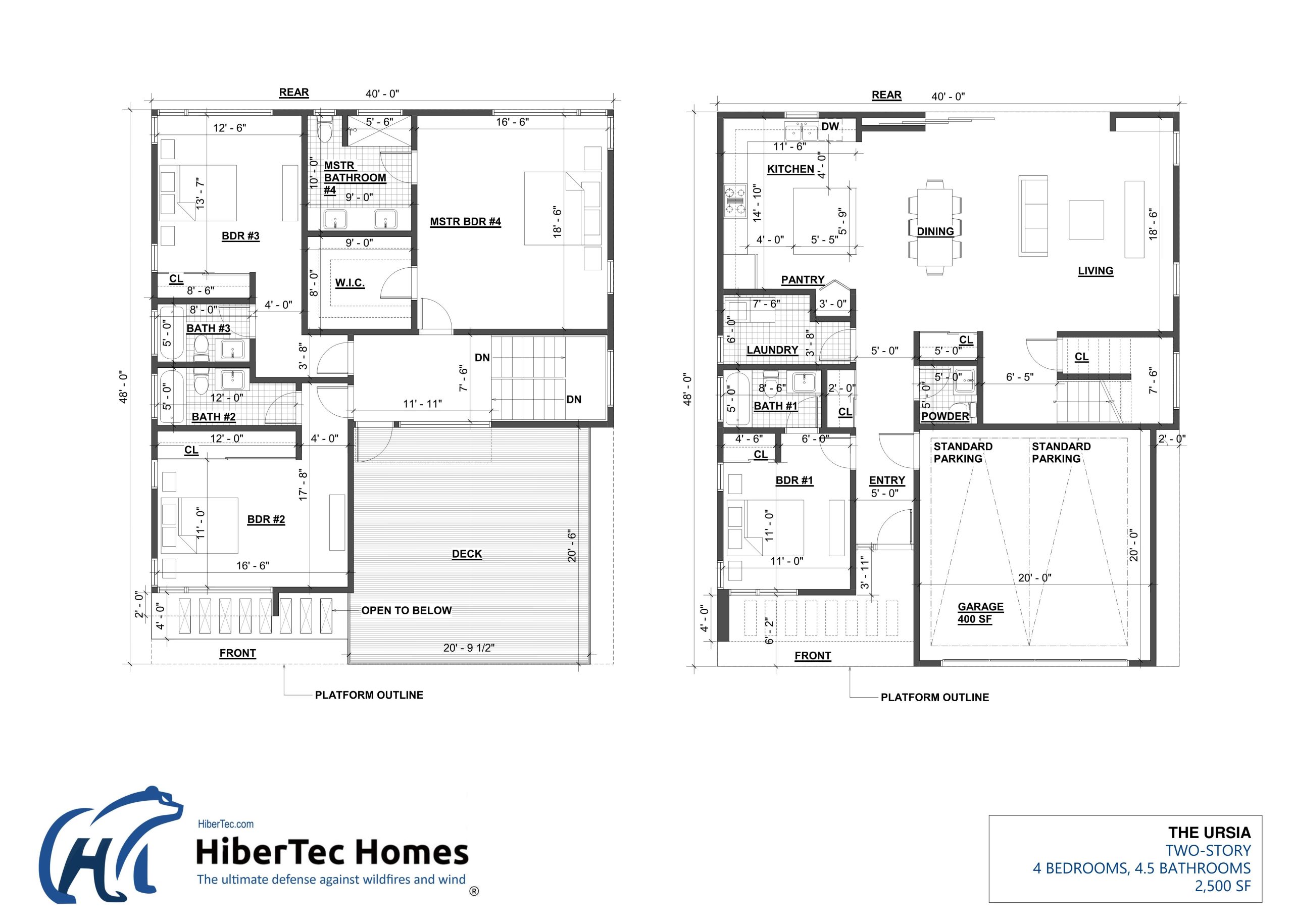 The Ursia floor plan - Two-Story, 2,500 SF