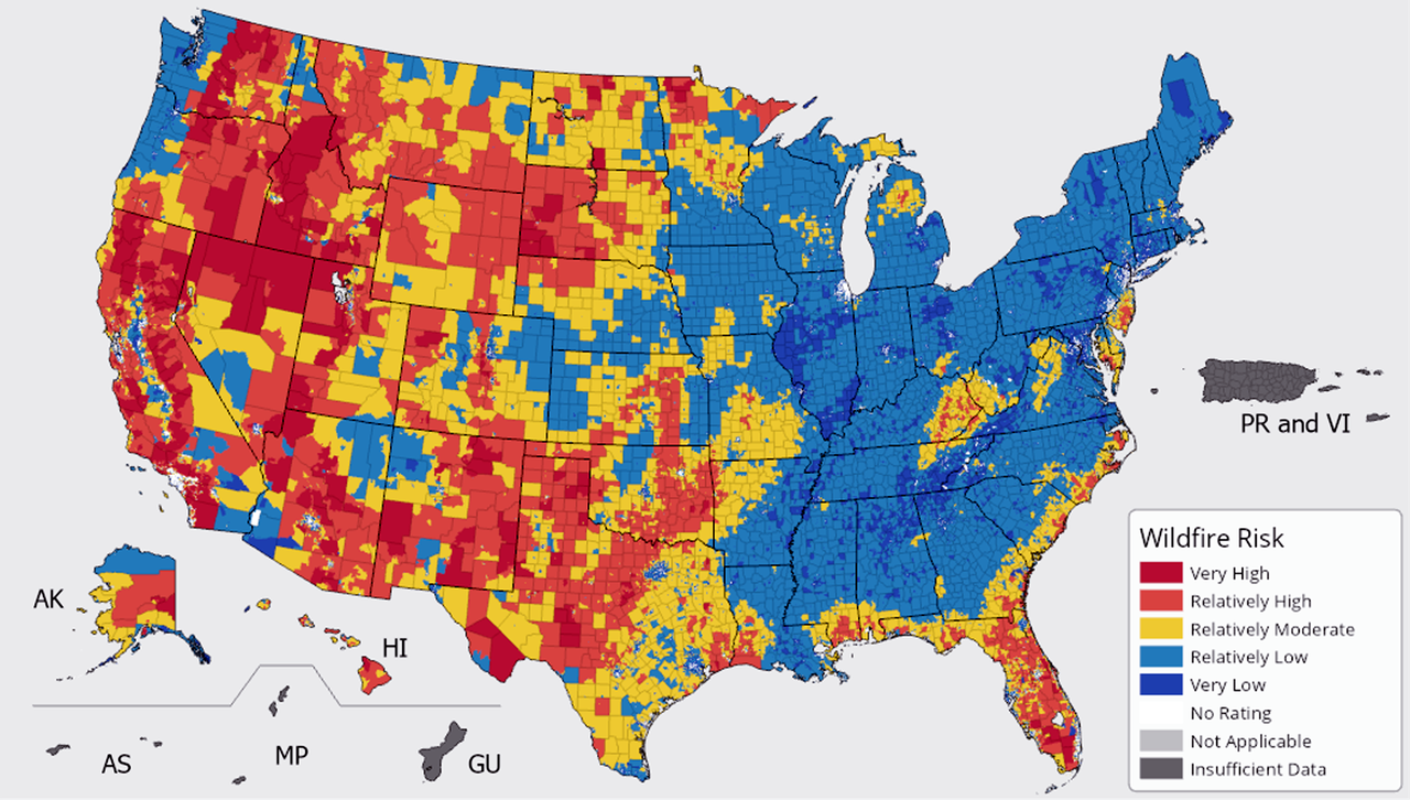 US Wildfire Risk Map